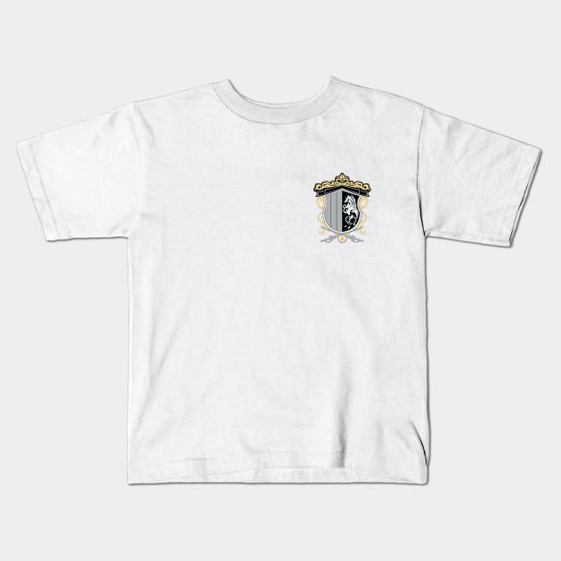 House Fleuret Coat of Arms Crest Kids T-Shirt by PrinceSnoozy